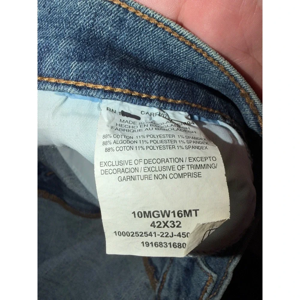 Wrangler Athletic Fit Jeans Mens 42x32 Blue Stretch Denim